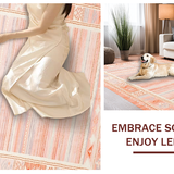 Ultra Soft Area Rug, Non Slip, Stain Resistant, Washable Area Rugs for Living Room, Bedroom, Sweet Coral Minimalist Pattern(Pink)