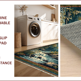 Ultra Soft Area Rug, Non Slip, Stain Resistant, Washable Area Rugs for Living Room, Bedroom, Vibrant Wildlife Scene with Bass(Brown)