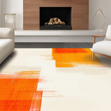 Ultra Soft Area Rug, Non Slip, Stain Resistant, Washable Area Rugs for Living Room, Bedroom, Dynamic Linear Color Block Arrangement(White)