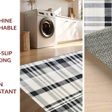 Ultra Soft Area Rug, Non Slip, Stain Resistant, Washable Area Rugs for Living Room, Bedroom, Monochrome Layered Stripe Rug with Absorbent Non Slip Backing for Entryways(Gray)