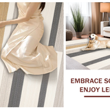 Ultra Soft Area Rug, Non Slip, Stain Resistant, Washable Area Rugs for Living Room, Bedroom, Vibrant Modern Random Stripe Motif(Gray)