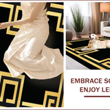 Retro Black Gold Geometric Elegance(Black)