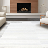 Ultra Soft Area Rug, Non Slip, Stain Resistant, Washable Area Rugs for Living Room, Bedroom, Textured Neutral Geometric Layers(Beige)