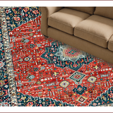 Ultra Soft Area Rug, Non Slip, Stain Resistant, Washable Area Rugs for Living Room, Bedroom, Boho Oriental Low-Pile(Red)