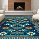 Ultra Soft Area Rug, Non Slip, Stain Resistant, Washable Area Rugs for Living Room, Bedroom, Colorful Abstract Southwest Style(Blue)