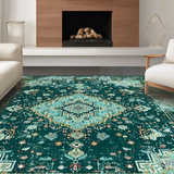 Ultra Soft Area Rug, Non Slip, Stain Resistant, Washable Area Rugs for Living Room, Bedroom, Artistic Vintage Distressed Appeal(Blue)