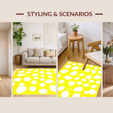 Ultra Soft Area Rug, Non Slip, Stain Resistant, Washable Area Rugs for Living Room, Bedroom, Delightful Minimalist Egg Imagery(Yellow)