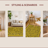 Ultra Soft Area Rug, Non Slip, Stain Resistant, Washable Area Rugs for Living Room, Bedroom, Black and Gold Entryway Non-Slip Modern Doormat(Gold)