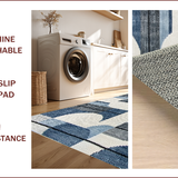 Ultra Soft Area Rug, Non Slip, Stain Resistant, Washable Area Rugs for Living Room, Bedroom, Boho Gray Abstract Living Room Washable Rug(Blue)