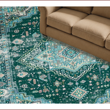 Ultra Soft Area Rug, Non Slip, Stain Resistant, Washable Area Rugs for Living Room, Bedroom, Serene Light Blue Abstract Design(Green)