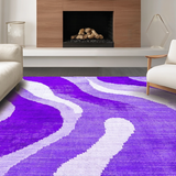 Ultra Soft Area Rug, Non Slip, Stain Resistant, Washable Area Rugs for Living Room, Bedroom, Creative Eclectic Dreamy Patterns(Purple)
