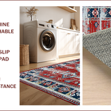 Ultra Soft Area Rug, Non Slip, Stain Resistant, Washable Area Rugs for Living Room, Bedroom, Contemporary Distressed Geometric Style(Red)