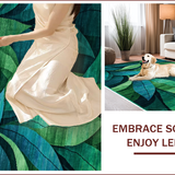 Ultra Soft Area Rug, Non Slip, Stain Resistant, Washable Area Rugs for Living Room, Bedroom, Tropical Plant-Inspired Washable Bathroom Floor Mat(Green)