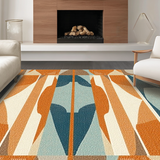 Ultra Soft Area Rug, Non Slip, Stain Resistant, Washable Area Rugs for Living Room, Bedroom, Bright Ocean Wave Inspired Rug(Orange)