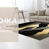 Ultra Soft Area Rug, Non Slip, Stain Resistant, Washable Area Rugs for Living Room, Bedroom, Chic Opulent Textured Border(Gold)