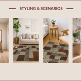 Ultra Soft Area Rug, Non Slip, Stain Resistant, Washable Area Rugs for Living Room, Bedroom, Chic Western Rustic Elegance Blend(Brown)