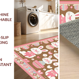 Ultra Soft Area Rug, Non Slip, Stain Resistant, Washable Area Rugs for Living Room, Bedroom, Rustic Spring Floral Accents Welcome Mat(Brown)