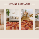 Ultra Soft Area Rug, Non Slip, Stain Resistant, Washable Area Rugs for Living Room, Bedroom, Elegant Distressed Colorful Pattern(Brown)