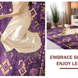 Ultra Soft Area Rug, Non Slip, Stain Resistant, Washable Area Rugs for Living Room, Bedroom, Richly Textured Modern Palette(Purple)