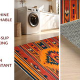 Ultra Soft Area Rug, Non Slip, Stain Resistant, Washable Area Rugs for Living Room, Bedroom, Luxurious Color Block Design(Orange)