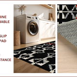 Ultra Soft Area Rug, Non Slip, Stain Resistant, Washable Area Rugs for Living Room, Bedroom, Rustic Textured Zebra Inspiration(Black)