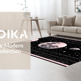 Ultra Soft Area Rug, Non Slip, Stain Resistant, Washable Area Rugs for Living Room, Bedroom, Rustic Celestial Geometric Arrangement(Pink)
