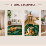 Ultra Soft Area Rug, Non Slip, Stain Resistant, Washable Area Rugs for Living Room, Bedroom, Playful Wildlife-Themed Decorative Piece(Orange)