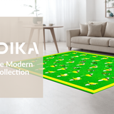 Ultra Soft Area Rug, Non Slip, Stain Resistant, Washable Area Rugs for Living Room, Bedroom, Bold Eclectic Wildlife Pattern(Green)