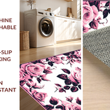 Ultra Soft Area Rug, Non Slip, Stain Resistant, Washable Area Rugs for Living Room, Bedroom, Artistic Garden Inspired Bath Mat(Pink)