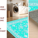 Charming Turquoise Beach Motif(Blue)