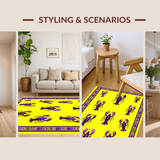 Ultra Soft Area Rug, Non Slip, Stain Resistant, Washable Area Rugs for Living Room, Bedroom, Playful Lobster Patterned Decor(Yellow)
