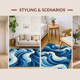 Charming Fluid Curved Texture(Blue)