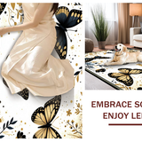 Ultra Soft Area Rug, Non Slip, Stain Resistant, Washable Area Rugs for Living Room, Bedroom, Artistic Insect Pattern Fusion(Gold)