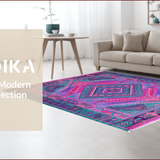 Ultra Soft Area Rug, Non Slip, Stain Resistant, Washable Area Rugs for Living Room, Bedroom, Chic Teal and Pink Mosaic Blend(Pink)