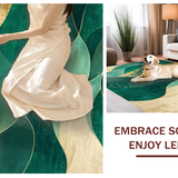 Ultra Soft Area Rug, Non Slip, Stain Resistant, Washable Area Rugs for Living Room, Bedroom, Chic Transitional Organic Forms(Green)