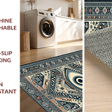Ultra Soft Area Rug, Non Slip, Stain Resistant, Washable Area Rugs for Living Room, Bedroom, Dark Gray Contemporary Geometric Charm(Black)