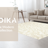 Ultra Soft Area Rug, Non Slip, Stain Resistant, Washable Area Rugs for Living Room, Bedroom, Serene Circular Plush Retreat(Beige)