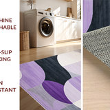 Ultra Soft Area Rug, Non Slip, Stain Resistant, Washable Area Rugs for Living Room, Bedroom, Playful Colorful Crescent(Purple)
