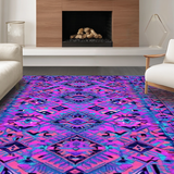 Ultra Soft Area Rug, Non Slip, Stain Resistant, Washable Area Rugs for Living Room, Bedroom, Dynamic Hand-Braided Color Splash(Purple)
