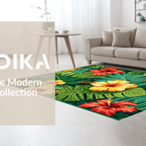 Ultra Soft Area Rug, Non Slip, Stain Resistant, Washable Area Rugs for Living Room, Bedroom, Dynamic Nature-Inspired Artistry(Green)