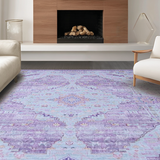Ultra Soft Area Rug, Non Slip, Stain Resistant, Washable Area Rugs for Living Room, Bedroom, Charming Vintage Tiled Aesthetic(Purple)