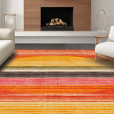 Ultra Soft Area Rug, Non Slip, Stain Resistant, Washable Area Rugs for Living Room, Bedroom, Whimsical Pastel Geometric Arrangement(Orange)