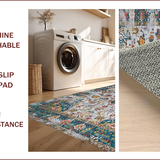 Ultra Soft Area Rug, Non Slip, Stain Resistant, Washable Area Rugs for Living Room, Bedroom, Chic Distressed Geometric Design(Gray)