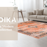 Ultra Soft Area Rug, Non Slip, Stain Resistant, Washable Area Rugs for Living Room, Bedroom, Soft Terracotta Linear Arrangement(Orange)