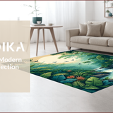 Ultra Soft Area Rug, Non Slip, Stain Resistant, Washable Area Rugs for Living Room, Bedroom, Playful Animal Motif Aesthetic(Green)