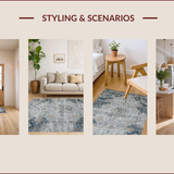 Ultra Soft Area Rug, Non Slip, Stain Resistant, Washable Area Rugs for Living Room, Bedroom, Rustic Grey Distressed Medallion(Gray)