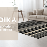 Elegant Shaggy Geometric Arrangement(Black)