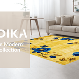 Ultra Soft Area Rug, Non Slip, Stain Resistant, Washable Area Rugs for Living Room, Bedroom, Colorful Geometric Tiled Motif(Gold)