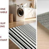 Ultra Soft Area Rug, Non Slip, Stain Resistant, Washable Area Rugs for Living Room, Bedroom, Bold Stripe Entryway Area Rug Black and White Patterned(Black)