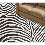 Ultra Soft Area Rug, Non Slip, Stain Resistant, Washable Area Rugs for Living Room, Bedroom, Boho Zebra Runner(Black)